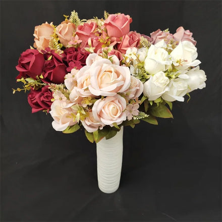 Centerpiece Flower 11 Polish Rosebuds Decoration Mariage Artificial Flowers Decorative