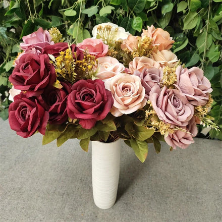Centerpiece Flower New 11 Crescent Roses Decoration Mariage Artificial Flowers Decorative