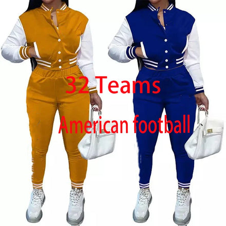 2025 Custom Women's Sporty Baseball Short Jacket Set New Style Casual Winter Sportswear Hot Sale in America