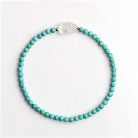 Turquoise High Hand Wearing Bohemian Jewelry Bracelet Simple Women's Bracelet Jewelry Moonstone Pixiu Turquoise Bracelet