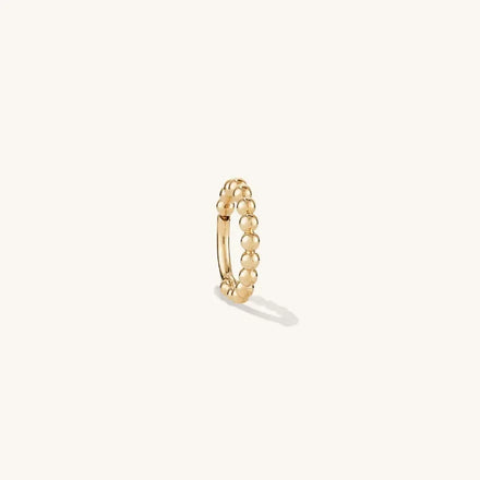 Designer Stylish 925 Sterling Silver 18K Gold Vermeil Cartilage Beaded Mini Hoop Earring Huggie Earrings for Women