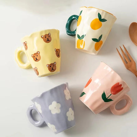 Arabic Hot Sell Handmade Coffee Cups Oversize Cute Little Bear Mug Creative Cloud Cup Ceramic Coffee Tea Milk Mugs