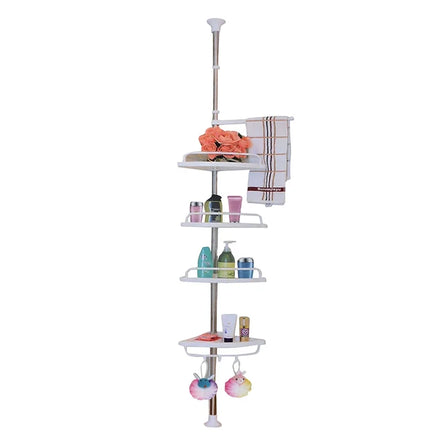Hot Sale Plastic Wall Mounted Four-Tier Storage Racks for Bathroom and Toilet Corner Use