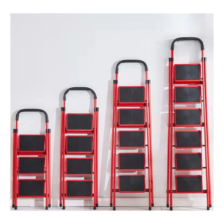 Hot Sales Modern Wide Pedal Steel Folding Step Ladder with Handrail Easy Storage 3-Step Design 150kg Capacity