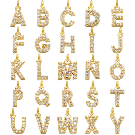 Fenny 18K Gold Plated Luxury Zirconia Initial Alphabet English Letter Pendant Necklace Stainless Steel Jewelry Wholesale