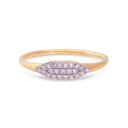 Milskye Fashion 925 Sterling Silver Jewelry Rhodium 18K Gold Plated Pave Zircon Slim Signet Ring