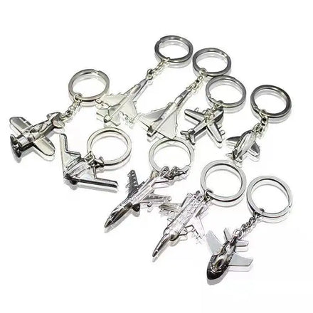 Wholesale Keychain Accessories Promotional Aircraft Model Keychain Metal Sublimation Keyrings Airplane Keychain