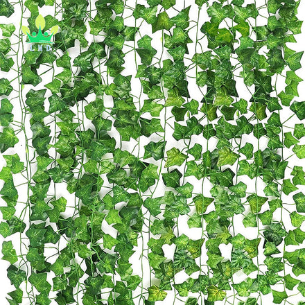 12 Pack Ivy Leaves Artificial Ivy Garland Greenery Garlands Hanging Plant Vine for Wedding Wall Party Room Decor