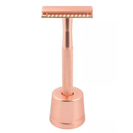 LiYi Women's Eco-Biodegradable Reusable Twin Blade Stainless Steel Facial Safety Razor Set Includes Razor Holder for
