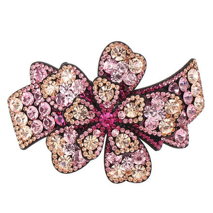 HX-200 Wholesale Luxury Rhinestone Women's Hair Clips Custom Color Flower Design Party Use 5 Colors Hair Decoration Accessories