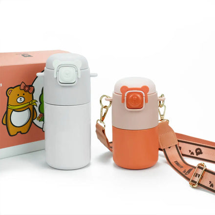 Wholesale Kawaii Water Bottle Vacuum Thermos Bottle 316 Portable Stainless Steel Water Bottles for Kids School With Straw