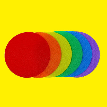 Colorful Non-Slip Nylon Floor Carpet Dots Sitting Markers Circular Magic Sticker Hook and Loop Floor Sitting Spot Markers