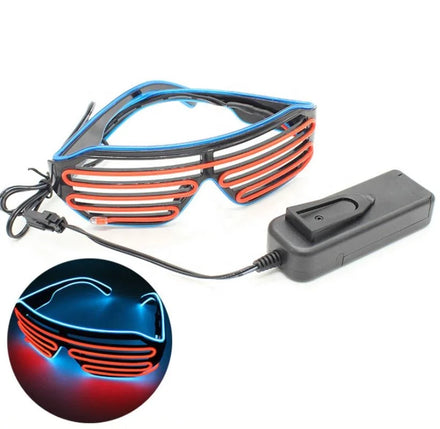 Led Shutter EL Wire Glasses Voice Control Neon Rave Flash Sunglasses Light up Costume Party Favor for 80s EDM Nightclub Concert