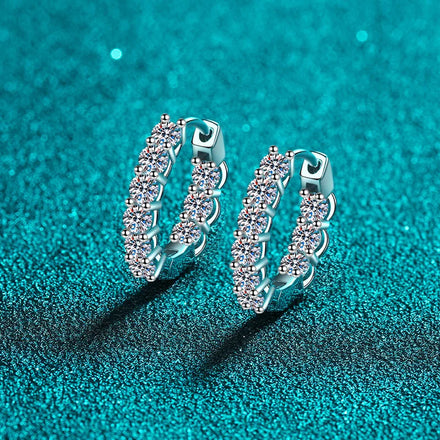 Classic 925 Silver Excellent Cut Total 1.8 Ct Pass Diamond Test D Color Moissanite Wedding Stud Earrings for Women Fine Jewelry