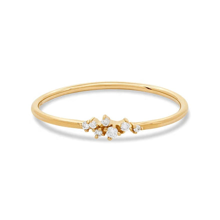 Milskye 2023 New Design Ladies Stacking Finger Diamond Cluster Silver Ring