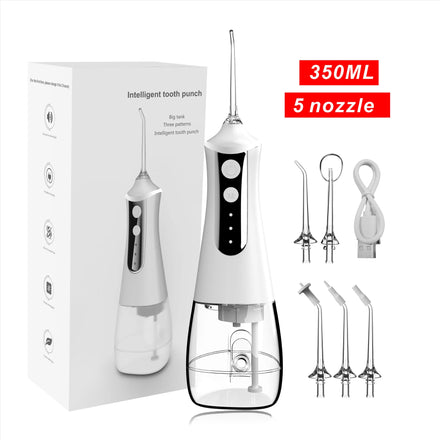 Portable Dental Cordless Oral Irrigator and Rechargeable Water Flossing Tooth Cleaner