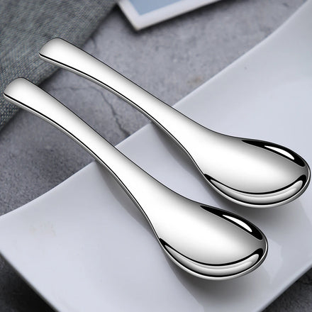 Stainless Steel Soup Serving Spoons for CateringMetal Chinese Dinner SpoonBig Quenelle Spoons