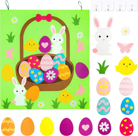 DIY Felt Hanging Wall Easter Board Crafts Ornaments Kids Decoration Toddlers Gift Felt Bunny Easter Board