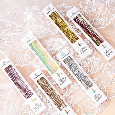 Color Curve Candle Baking Decoration Party Supplies Cake Decoration Gold-plated Bending Birthday Cake Candle