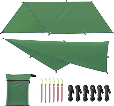 Woqi Compact 210T Polyester Ripstop 3*3 Waterproof Shelter Hammock Rain Fly Tent Tarp Canopy for Camping