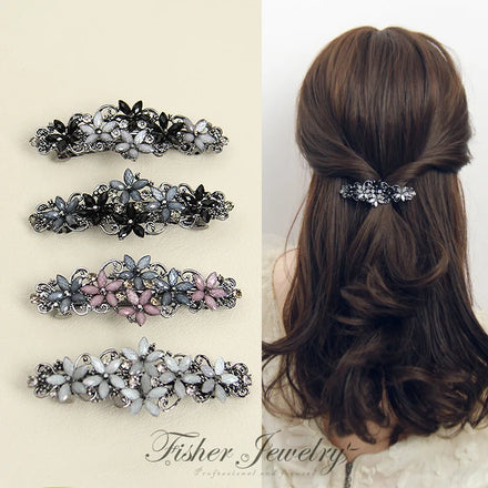Wholesale Korean Style Metal Hair Claw Clip Fashion Elegant Full Rhinestone Hair Claw for Women Pinzas Para El Cabello Por Mayor