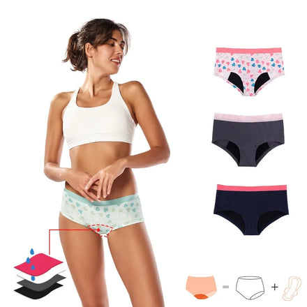 2022 Super Absorbent Cotton Women Panties Culotte Menstruelle Teen Girls Leak Proof Underwear Menstrual Panty for Periods