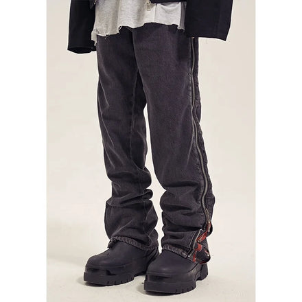 Custom Label Trousers for Men Drop Ship Boys Men Street Wear Stock Zipper Denim Men Jeans Pants
