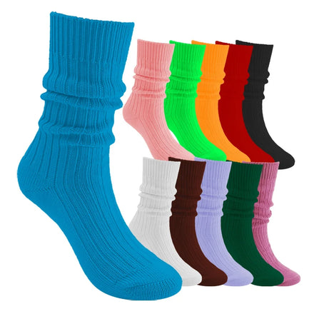 Wholesale Colored Ribbed Stacked Socks Thick Soft Warm Slouch Slouchy Socks for Women