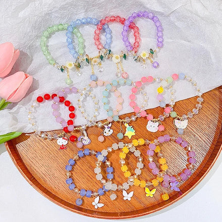 Children's Beaded Bracelet Princess Cartoon Crystal Flower Bracelet