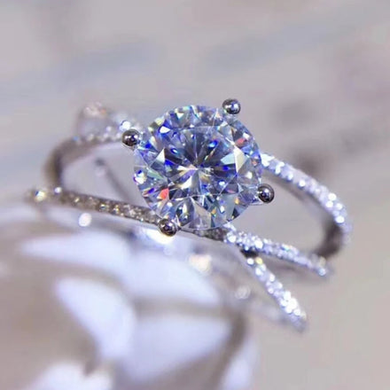 CAOSHI Delicate Women's Rings With Cross Design Wedding Engagement Finger Zircon Rings Bridal Silver Color
