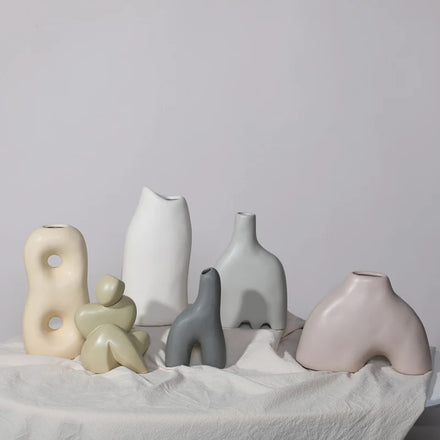 New Design Modern Wedding Centerpiece Decorative Nordic Modern Porcelain Flower Vases Matt Desktop Small Vase Vases for Decor