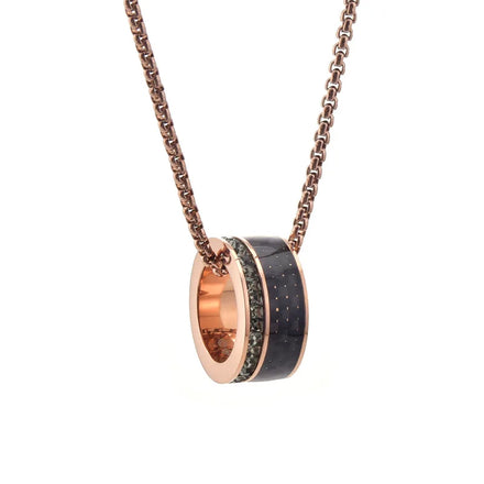 Collar Para Hombres Necklace With Lucky Ring Fashion Not Fade 18k Gold Plated Stainless Steel Necklace Fines Jewelry for Men