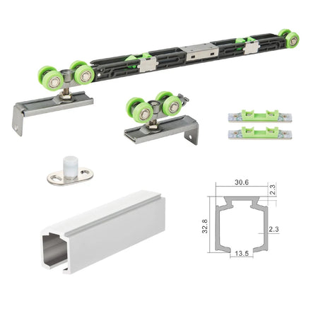 Zinc (Aluminium) Alloy Modern Hanging Fashion Hardware Sectional Industrial Door Soft Closing Sliding Roller Nickel Finish 80kg