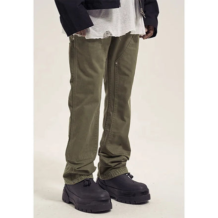 Custom Label Drop Ship Stock Street Wear Stock Black Men Stacked Flared Jeans