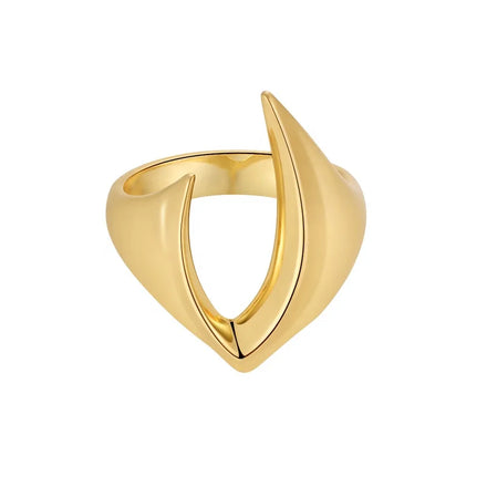 Original Design 18K Gold Plated Brass Jewelry in Rings for Women Party Bague Femme Blade Ring 2022 Goth Punk Rings R224171