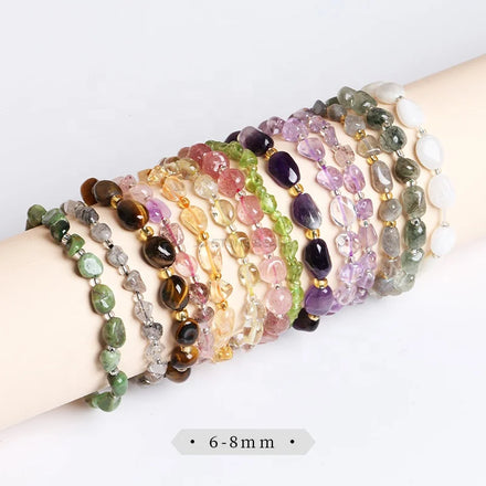 Irregular Gemstone Bracelet Temperament Natural Stone Yoga Meditation Adjustable Anxiety Healing Crystal Bracelet for Women