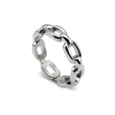 New Personality Rings Simple Couple Stainless Steel Chain Anniversary Ring for Women Man TRENDY Rings
