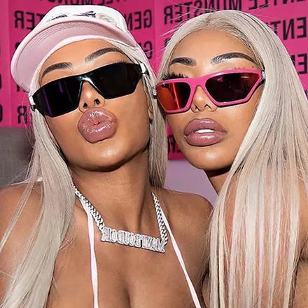 UNOC 2023 Famous Brands Cat Eye Designer Sunglasses Mirror Lenses UV400 Windproof Sun Glasses Shades for Men Women Gray White
