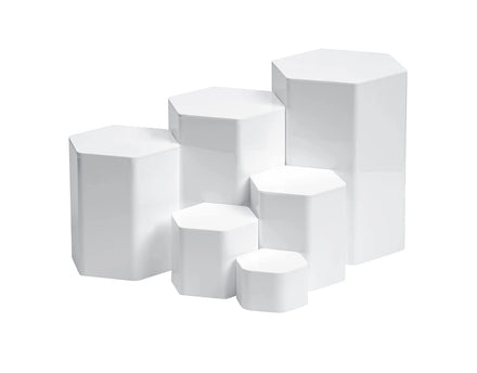 Adjustable Roller Stand White Acrylic Hex Jewelry Display Case Accessories 6 Sizes Trade Show Booth Design for Display Racks