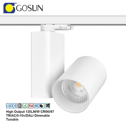 For Gosun Factory 32W Cob LED Track Light Smart Dimmable 5 Years Warranty Modern Design Style Anti-Glare CCT 2700-7000K Aluminum