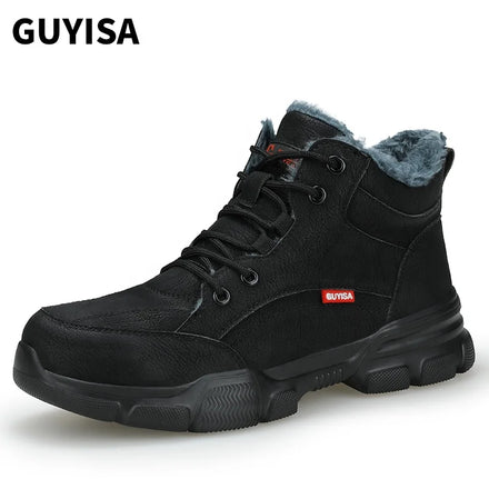 GUYISA Brand Factory Direct OEM/ODM Winter Warm Safety Boots Construction Site Warm Steel Toe Safety Shoes