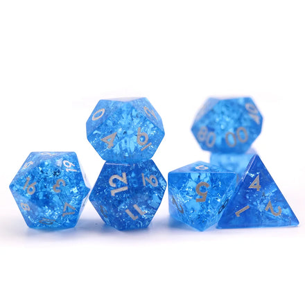 Hot Selling Crystal Texture DND Board Game Entertainment Sharp Edged Polyhedral Gemstone Dice Set