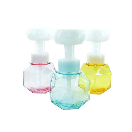 300ML Diamonds Shaped Liquid Handwash Flower Foaming Soap Cleanser Pump Flask Dispenser for Kids