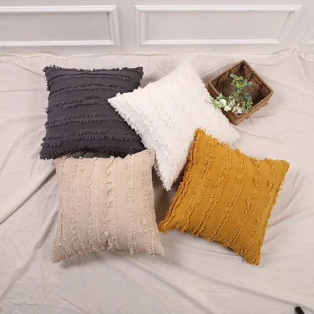 Amity Ins Scandinavian Style Cotton and Linen Cut Out Pillow Cover Sofa Bedroom Living Room Decorative Elegant Cushion Cover