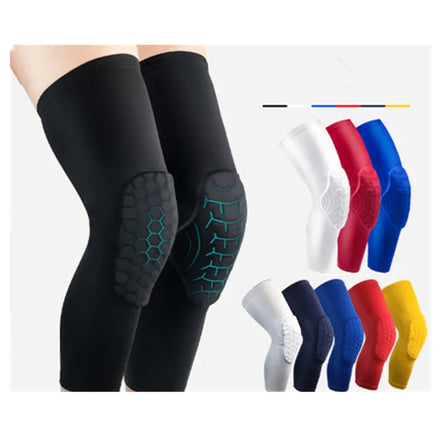 Professional Long Compression Leg Sleeves Knee Support Protective Sports Gear Honeycomb Basketball Knee Pads
