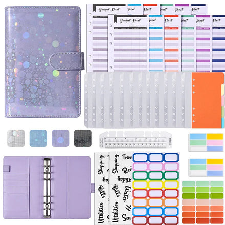 Wholesale 2023 A6 Spiral Loose-Leaf Pu Leather Budget Binder Notebook Planner with Cash Zipper Envelopes for Budgeting