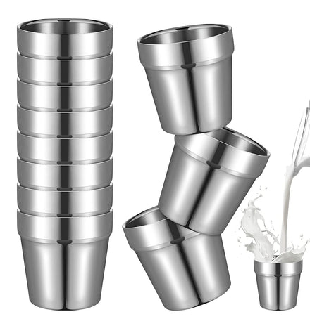6 oz Double-Wall Stackable Drinking Mug 304 Stainless Steel Cup Kids Milk Mug