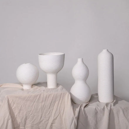 Unique Design Wedding Table Centre Ornaments Nordic Porcelain Flower White Crafts Modern Ceramic Vase for Living Room Home Decor