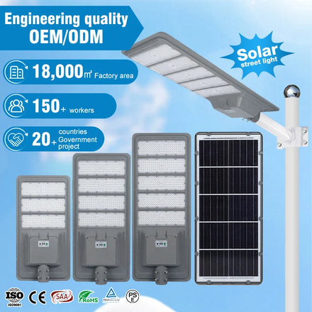 COVEDA Top Quality Aluminium Outdoor Ip66 Waterproof 300w 400w 500w Integrated All in One Solar Led Street Light