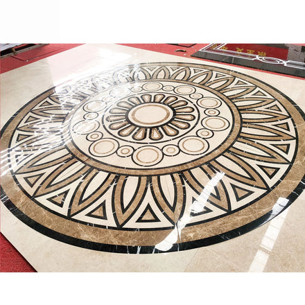 Modern Design Natural Stone Grey White Marble Waterjet Mosaic Tiles New Product for Villa Wall Floor Polished Square & Patterns
